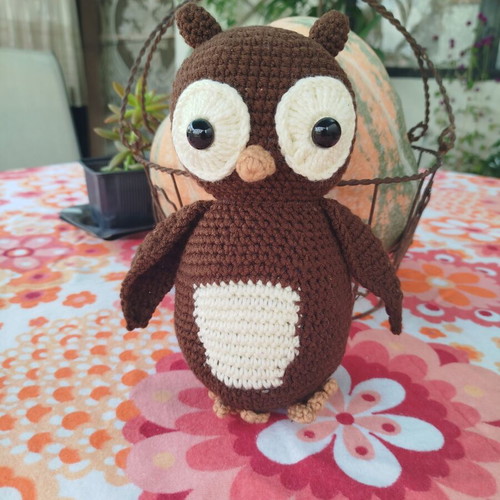 Handmade knitted owl new, acrylic wool