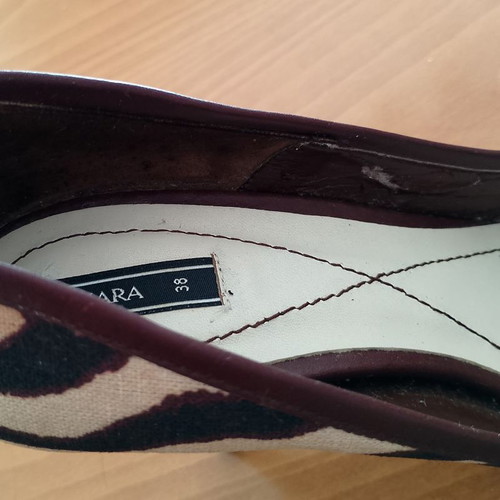 Zara peep toe pumps used, size 38, beige brown