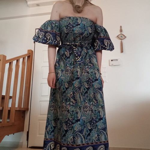 Long Strapless Summer Dress Made in Italy like new, multicolor