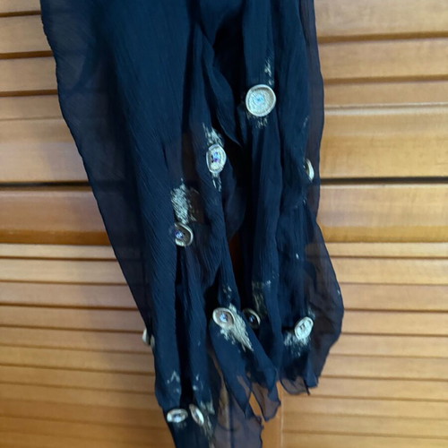 Tassos Mitropulos Handmade Long Black Scarf like new