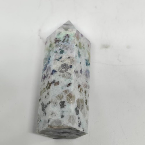 Jade Obelisk 6.5cm with Natural Multicolored Minerals like new