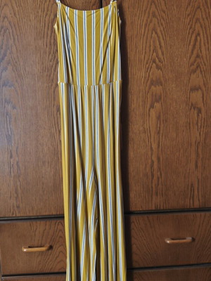 Jumpsuit mustard color with stripes, like new