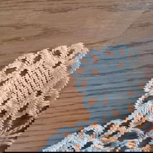 Голяма салфетка на 1 кука използвана, цвят екрю, 74x36 см