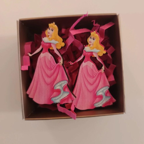 Sleeping Beauty earrings new, stainless steel, pink