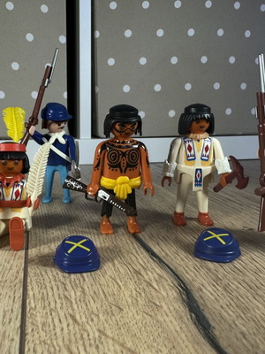 Vintage Playmobil Western and Soldiers Lot with 6 Figures, Like New