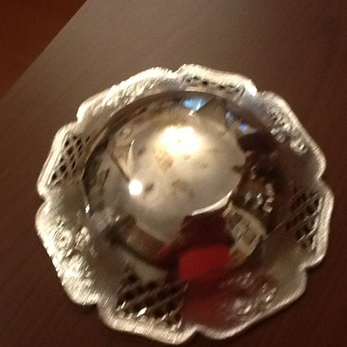 Vintage silver-plated fondant dish used from 1970 era