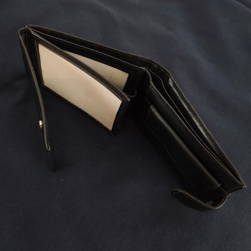 Leather men's wallet new, black
