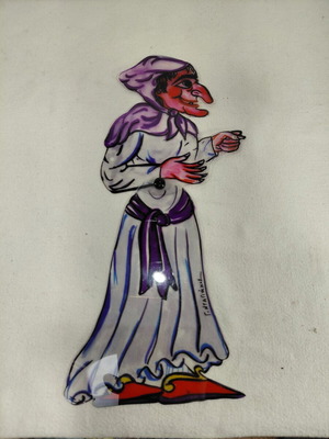 Karagiozis Figure Aglaia handmade, used