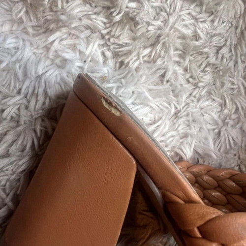 Miss NV braided chunky mules used orange size 37
