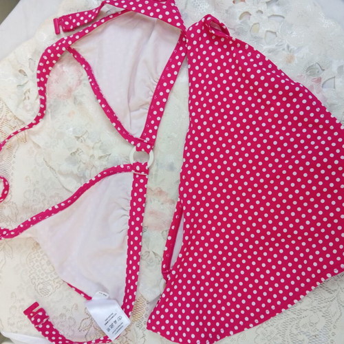 Next polka dot bikini in fuchsia and white, new, UK 14