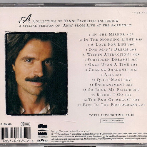 Yanni In The Mirror CD used, electronic