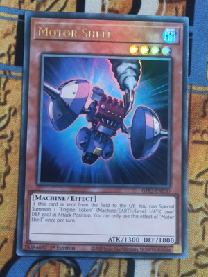 Motor Shell Yu-Gi-Oh! card like new, ultra rare effect monster