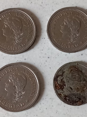 Argentina 1 peso 1958, 1 peso 1959 and 50 Centavos 1954 coins used