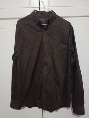 Staff Gallery men's long-sleeve shirt like new, dark brown, size S
