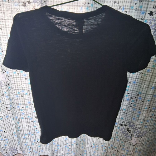 H&M black short-sleeve cotton blouse size small like new