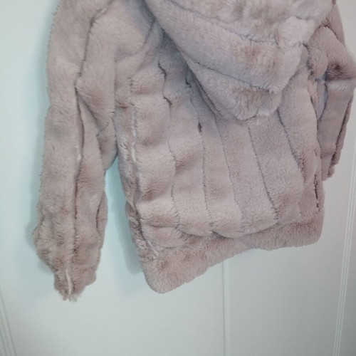 Pink faux fur jacket new for girls aged 6-8