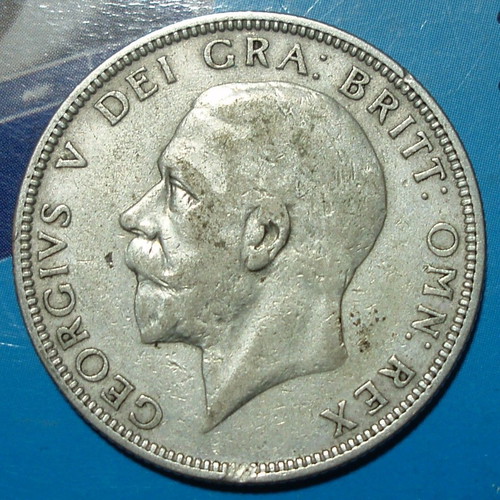 Florin 1936 used, silver, George V 3nd issue