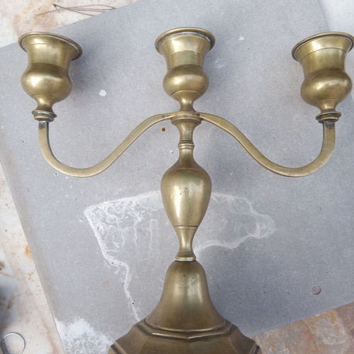 Brass candlestick like new, 26 cm height by 28 cm width