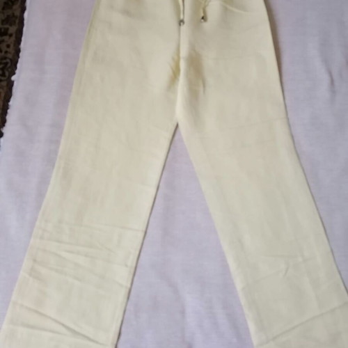Cargi women's linen pants size L new, yellow