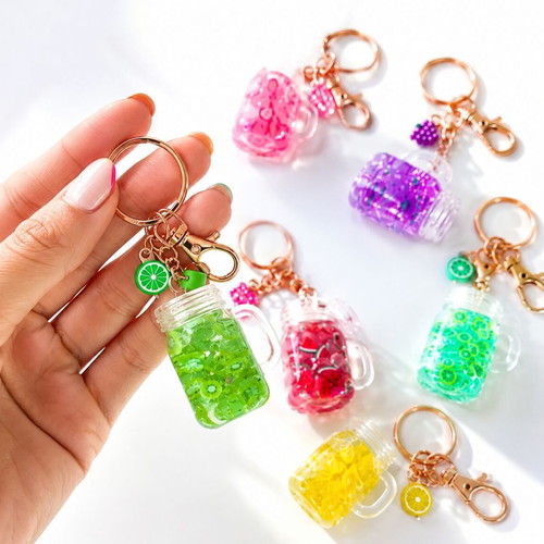 Mini Keychains Delicious Smoothies with 6 Colors and Fruity Designs new