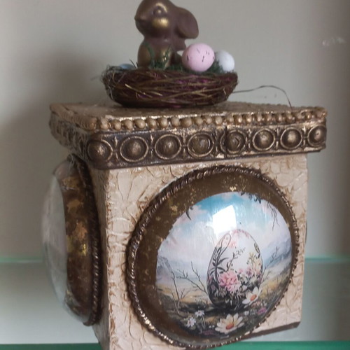 Decorative wooden box handmade new 15×14 cm