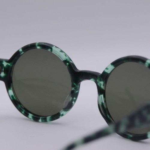 Robert La Roche S72 Round Sunglasses, Green Emerald Tortoise