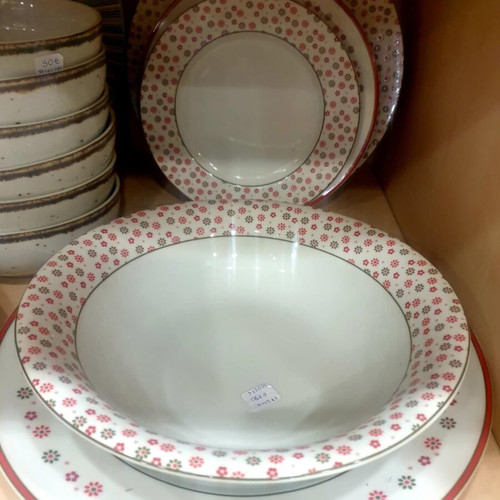 Bohemia porcelain dots dish set new, 20 pieces
