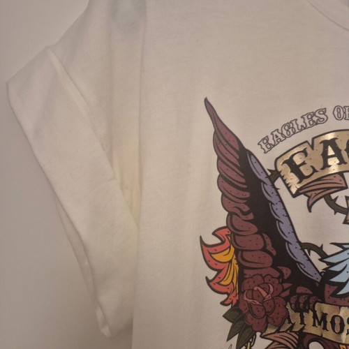 Rock T Shirt Sandy Kosta white cotton, new, sizes S-M