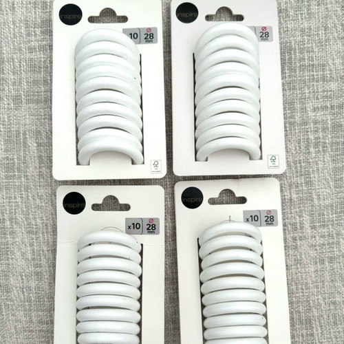 Curtain rod rings wooden white 28mm new, 4x10 pieces