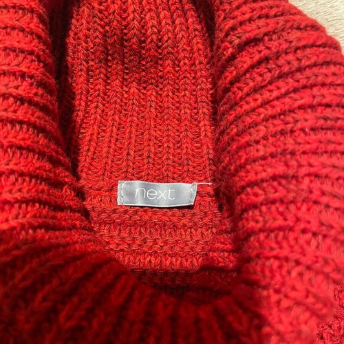 Mixed wool knitted cape Next red like new