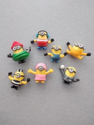 Minions μίνι φιγούρες πακέτο σαν καινούργιο, 7 τεμάχια, 4 εκ