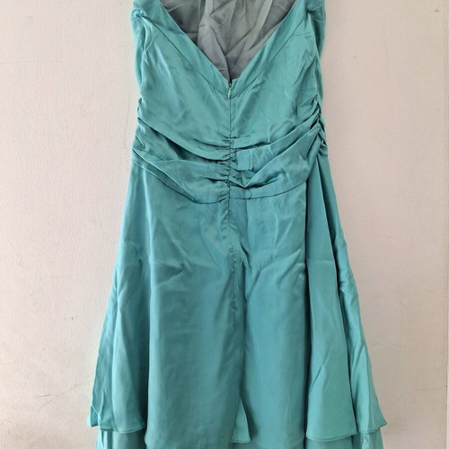 FANI Couture Blue Satin Cocktail Ruffle Dress Size S Like New