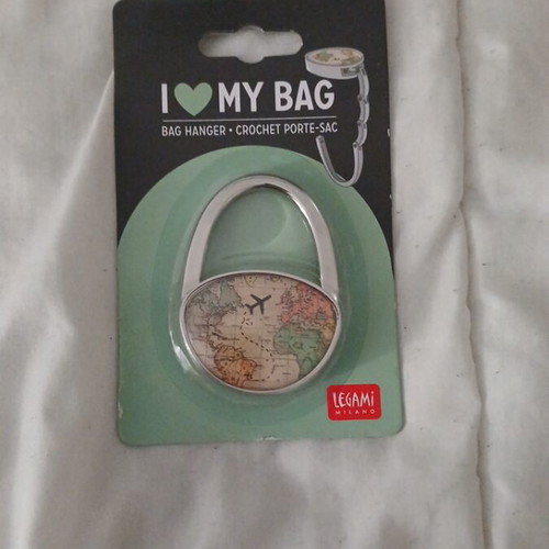 Legami I Love My Bag (Map) bag hanger new, multicolor