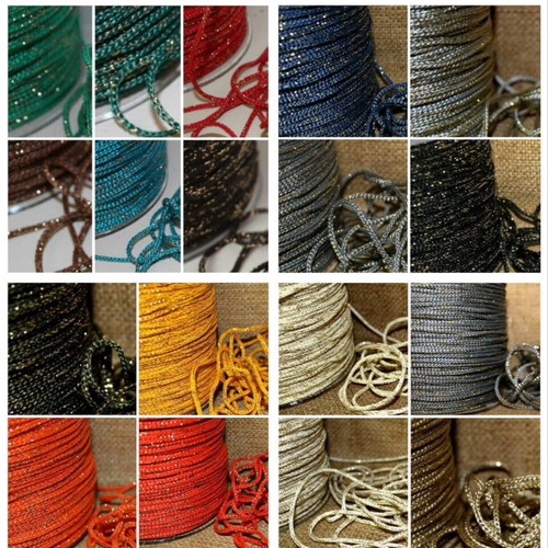 Cord for bags with gold thread 2mm new, pack of 25 pieces