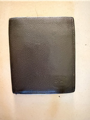 Longchamp leather men's wallet used, dark brown