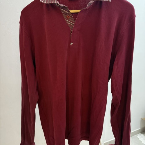 New Man men's long-sleeve shirt XL like new, bordeaux cotton