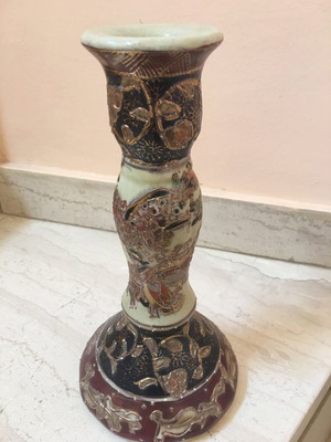 Πορσελάνινο κηροπήγιο Satsuma μεταχειρισμένο, συλλεκτικό