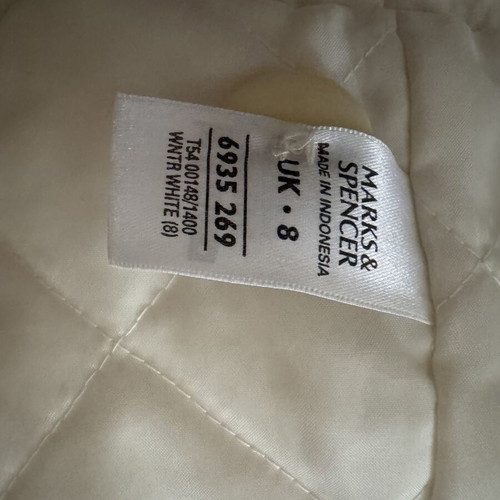 Marks and Spencer women's jacket like new, off white with brown fur details