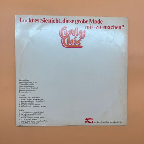 Wella Curly Chic vinyl used, collectible promotional album