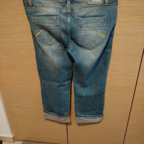 Bershka Crop Jeans new, size XL, blue, rigid fabric