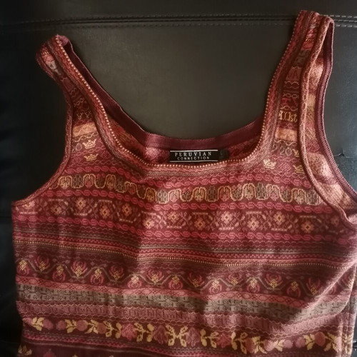 Peruvian Connection Rante Dress like new, warm colors, 100% cotton
