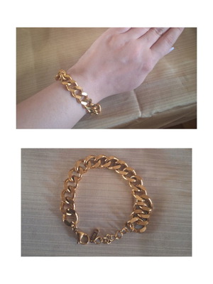 Stradivarius gold bracelet chunky chain new