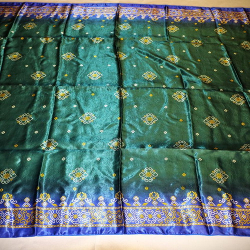 Silk Scarf 100% Silk Pareo 1.80x1.10m multicolor green