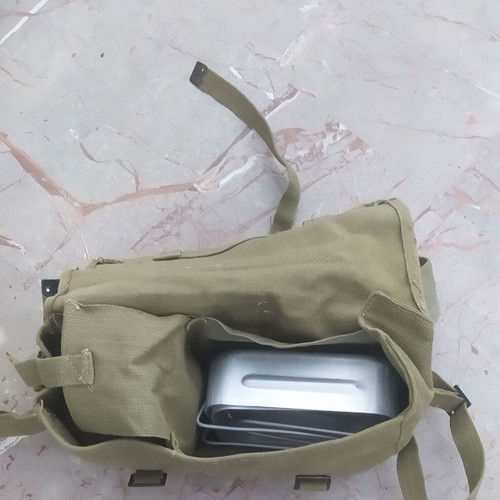 Authentic Greek Army Campaign Set with Canteen, Flask & Case like new