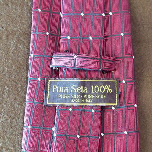 Red silk tie, Italian