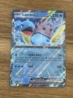 Lapras ex Pokemon TCG card like new