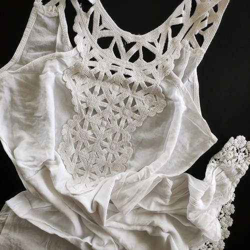Boho white crochet top/dress like new, summer tunic