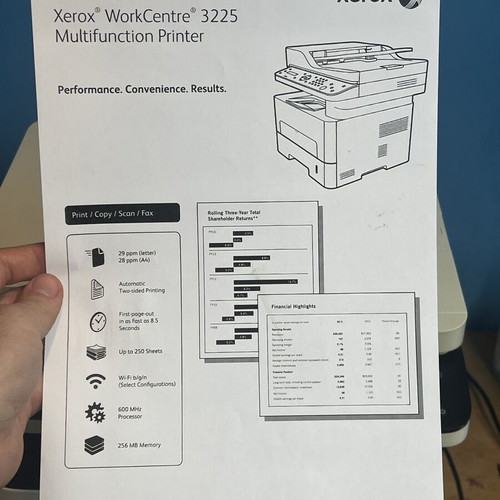 Xerox WorkCentre 3225 printer like new with WiFi and duplex printing