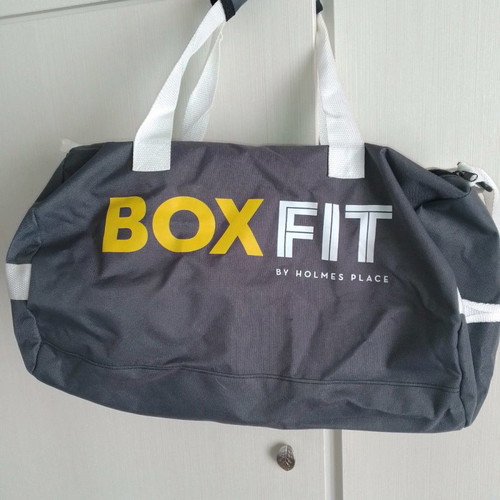 Holmes place gym bag used, grey with bonus shopping bag