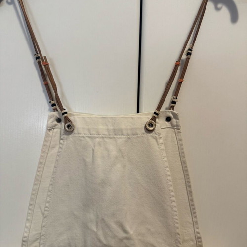 MANGO denim mini dress salopette like new, white, size M